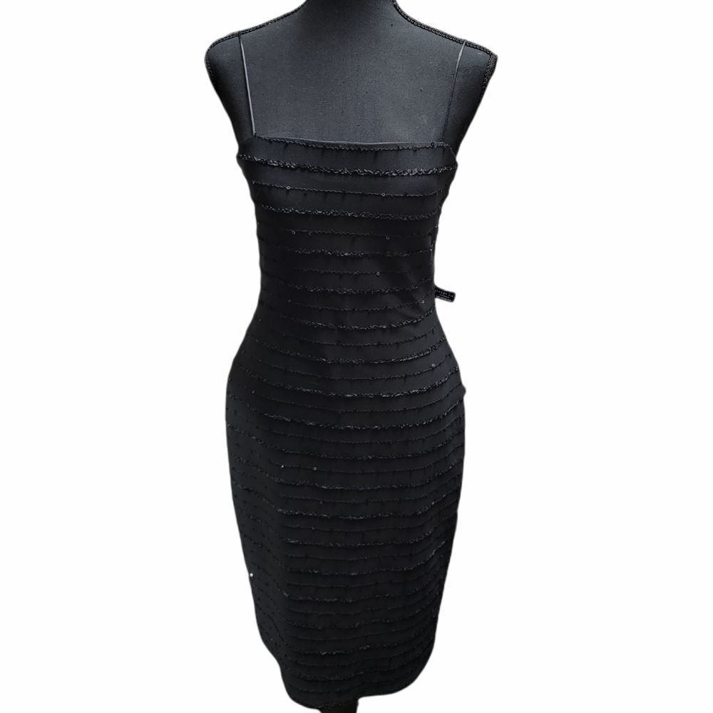Groupe J.S. Black Spaghetti Strap Dress with Lace Detail Size 4